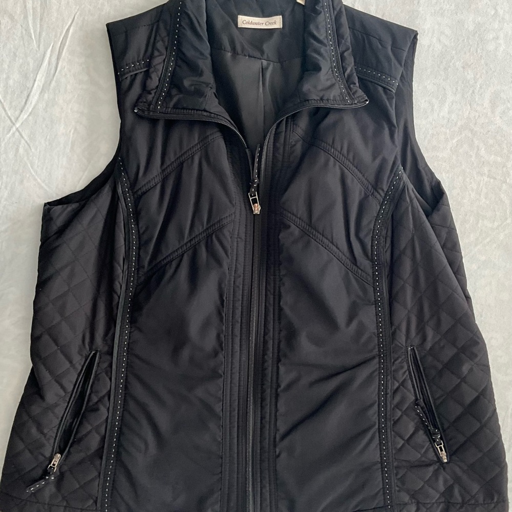 Coldwater Creek Black Quilted Vest